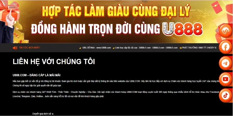 Một số lưu ý cần thiết khi người chơi liên hệ nhà cái U888